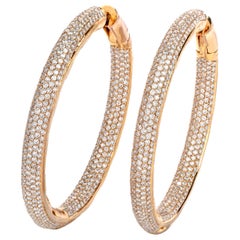 Dover 14.47 Carat Diamonds Jumbo Circular Rose Gold Hoop Earrings