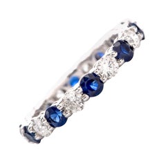 Dover Diamond Classic Diamond Sapphire 18 Karat Eternity Band Ring