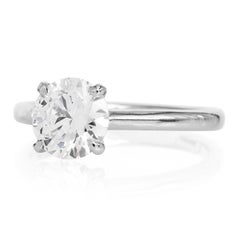 Dover GIA 1.56 Carat H VVS2 Round Cut White Gold Solitaire Wedding Ring
