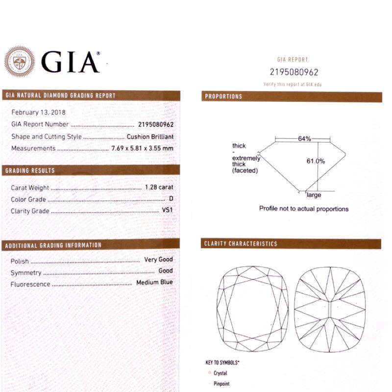 Dover Jewelry D-VS1 Verlobungsring aus geteiltem Platin mit GIA-Diamantpavé im Angebot 1