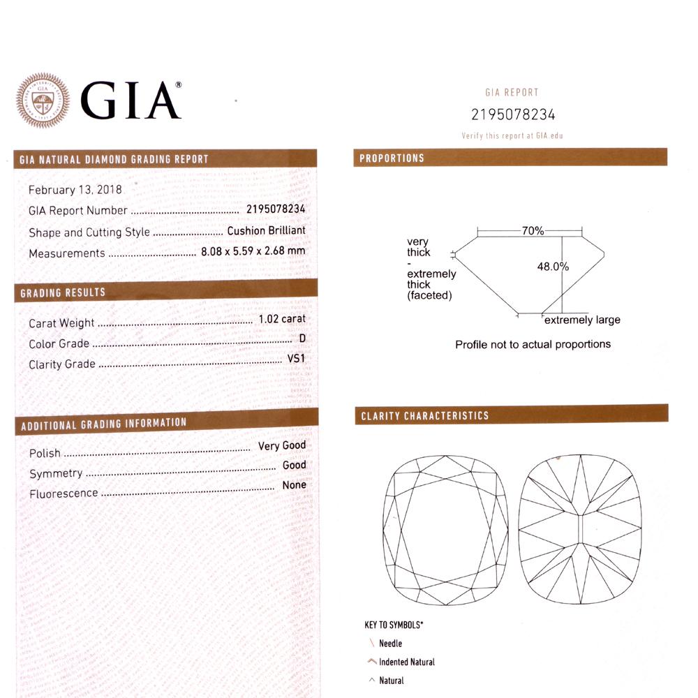 Art Deco  GIA D-VS1 Certified Diamond Pave Platinum Engagement Ring