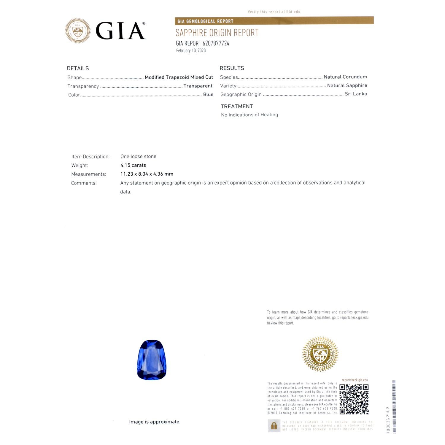 Modern GIA Diamond 8.27ct No Heat Ceylon Sapphire Platinum Drop Earrings For Sale