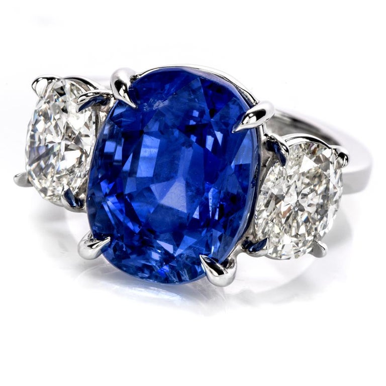 Dover Jewelry GIA No Heat Ceylon 14.23 Carat Sapphire and Diamond