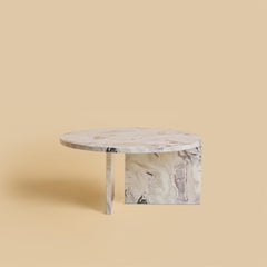 Dover White Hashi Coffee Table with Round Top by Lebanto