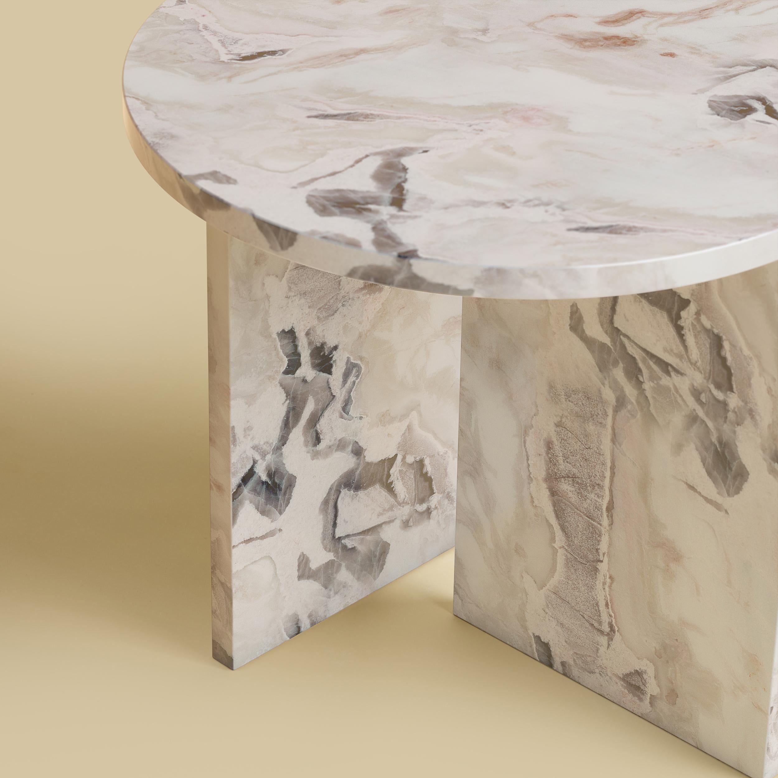Postmoderne Table d'appoint Kyushu blanche Dover par Lebanto en vente