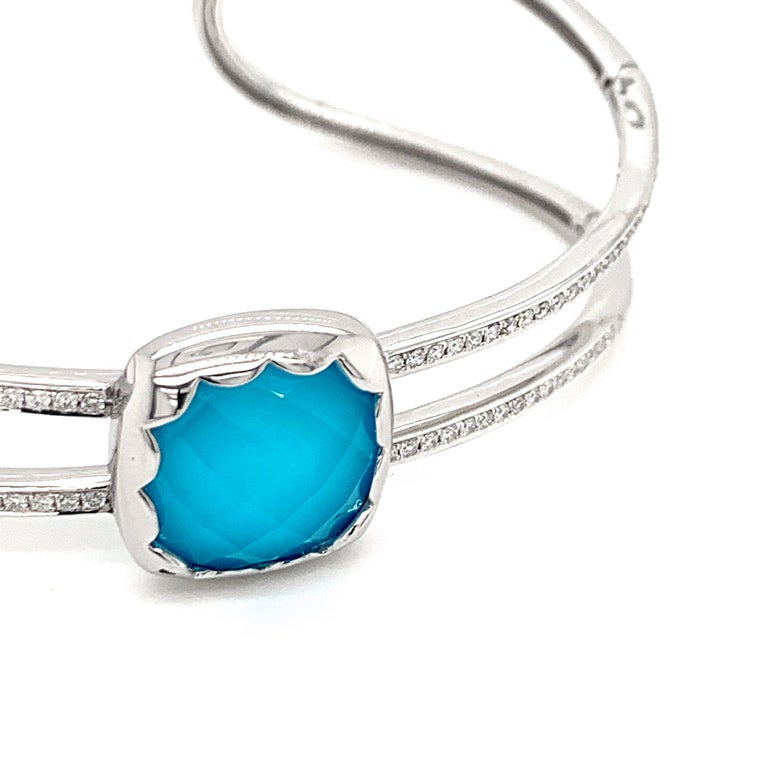 BANGLE BRACELET WHITE TOPAZ GOLD main image 0