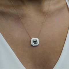 Doves 18 Karat Yellow Gold Layering Necklace with Sky Blue Topaz and White Agate