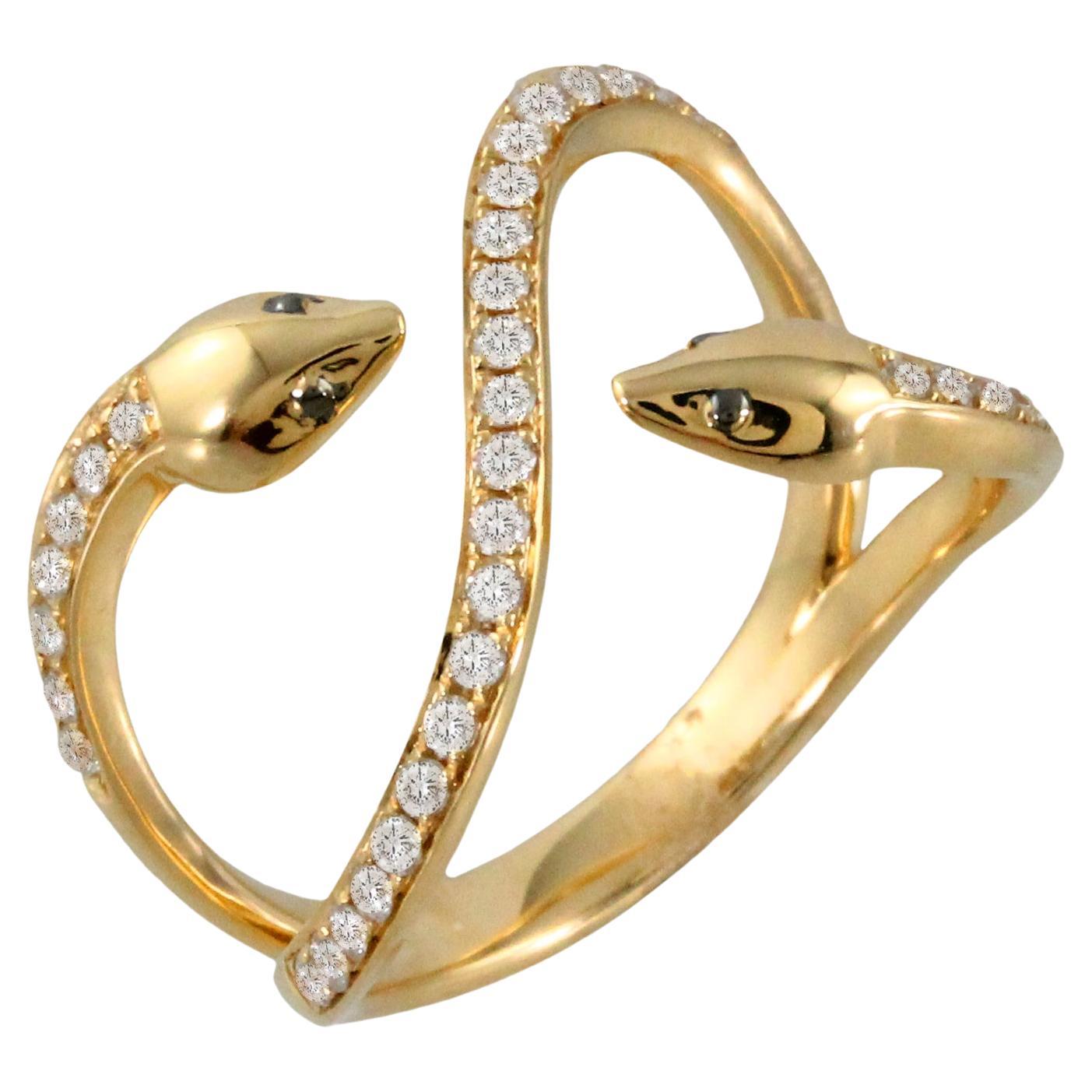 Doves Doron Paloma Diamond Gold Serpent Snake Ring For Sale at 1stDibs
