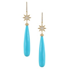 Doves Doron Paloma Diamond Turquoise Drop Earrings