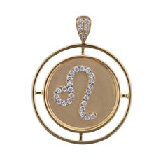 Doves Doron Paloma Gold Diamond Leo Zodiac Pendant Charm
