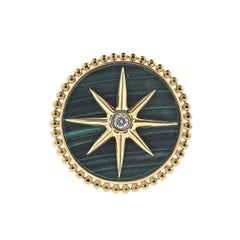 Doves Doron Paloma Gold Diamond Malachite Ring