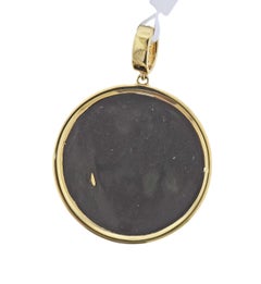 Doves Doron Paloma Satin Finish Gold Diamond Medallion Pendant