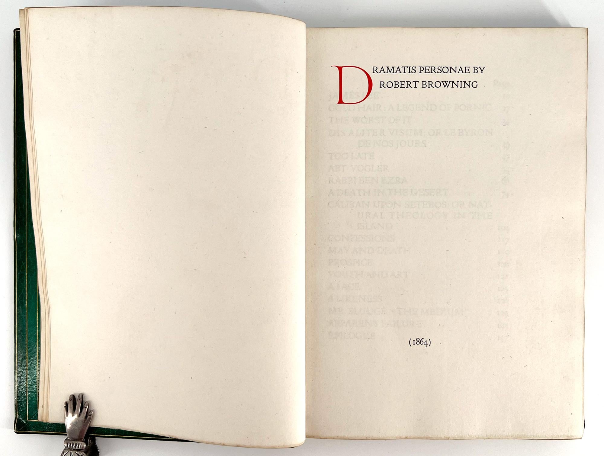 English DOVES PRESS: Dramatis Personae by Robert BROWNING For Sale
