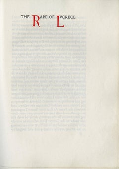 DOVES PRESS - Lucrece - Shakespeare's The Rape of Lucrece - LIMITED EDITION
