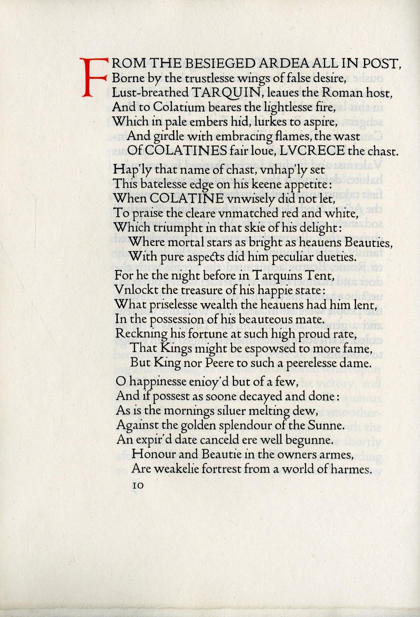 Leather DOVES PRESS - Lucrece - Shakespeare's The Rape of Lucrece - LIMITED EDITION For Sale