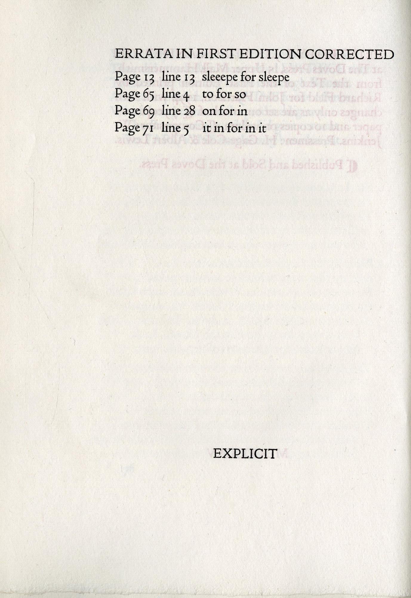 DOVES PRESS - Lucrece - Shakespeare's The Rape of Lucrece - LIMITED EDITION For Sale 3