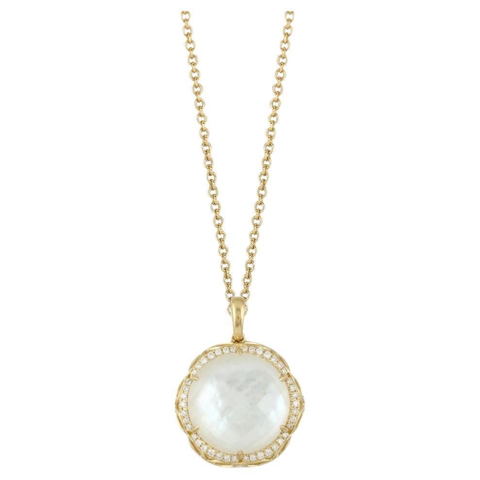 Doves White Orchid Yellow Gold Pendant For Sale