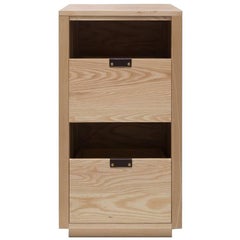 Dovetail 1 x 2 Vinyl Storage Cabinet Natural Walnut with 2 Drawers