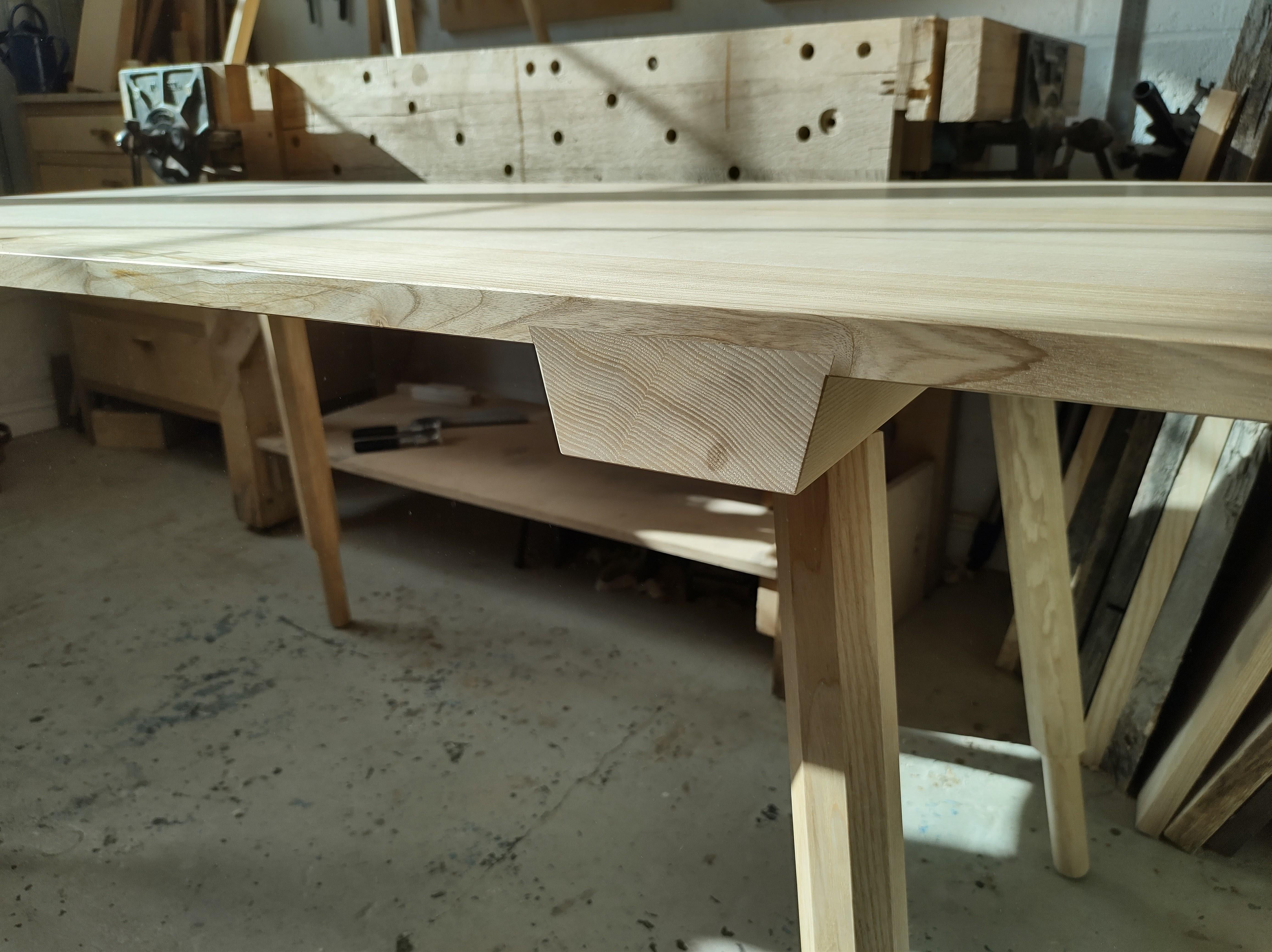 Wood Dining Table, Solid Ash with Screw in Legs, Design by Loose Fit, UK For Sale