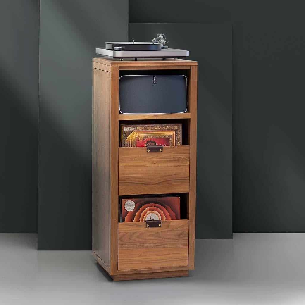 Moderne Meuble de rangement en vinyle à queue d'aronde pour Sonos avec étagère pour équipement en vente