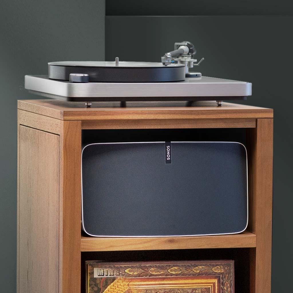 XXIe siècle et contemporain Meuble de rangement en vinyle à queue d'aronde pour Sonos avec étagère pour équipement en vente