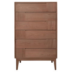 Dovetail Scandinavian Brown Six-Drawer Dresser