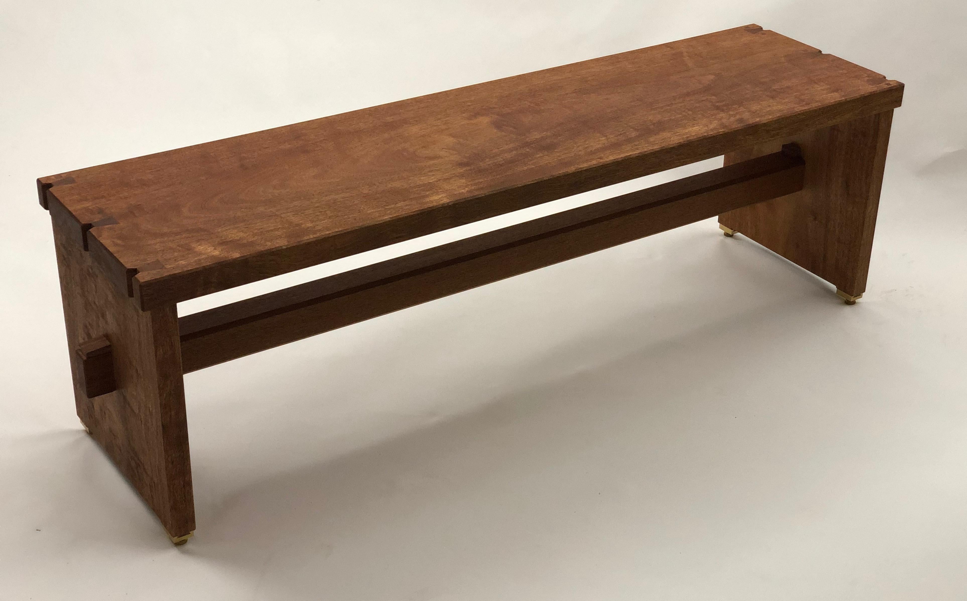 Dovetailed Bench in Mahogany For Sale 1