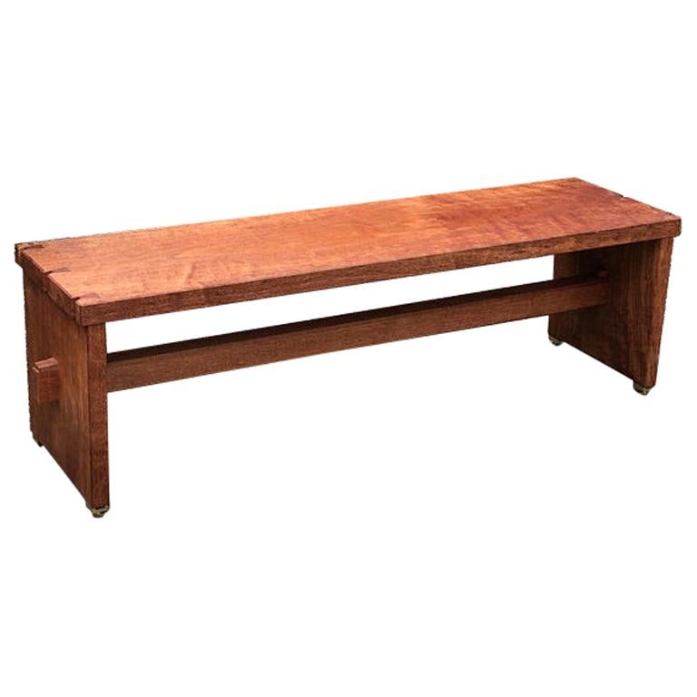 Dovetailed Bench in Mahogany For Sale