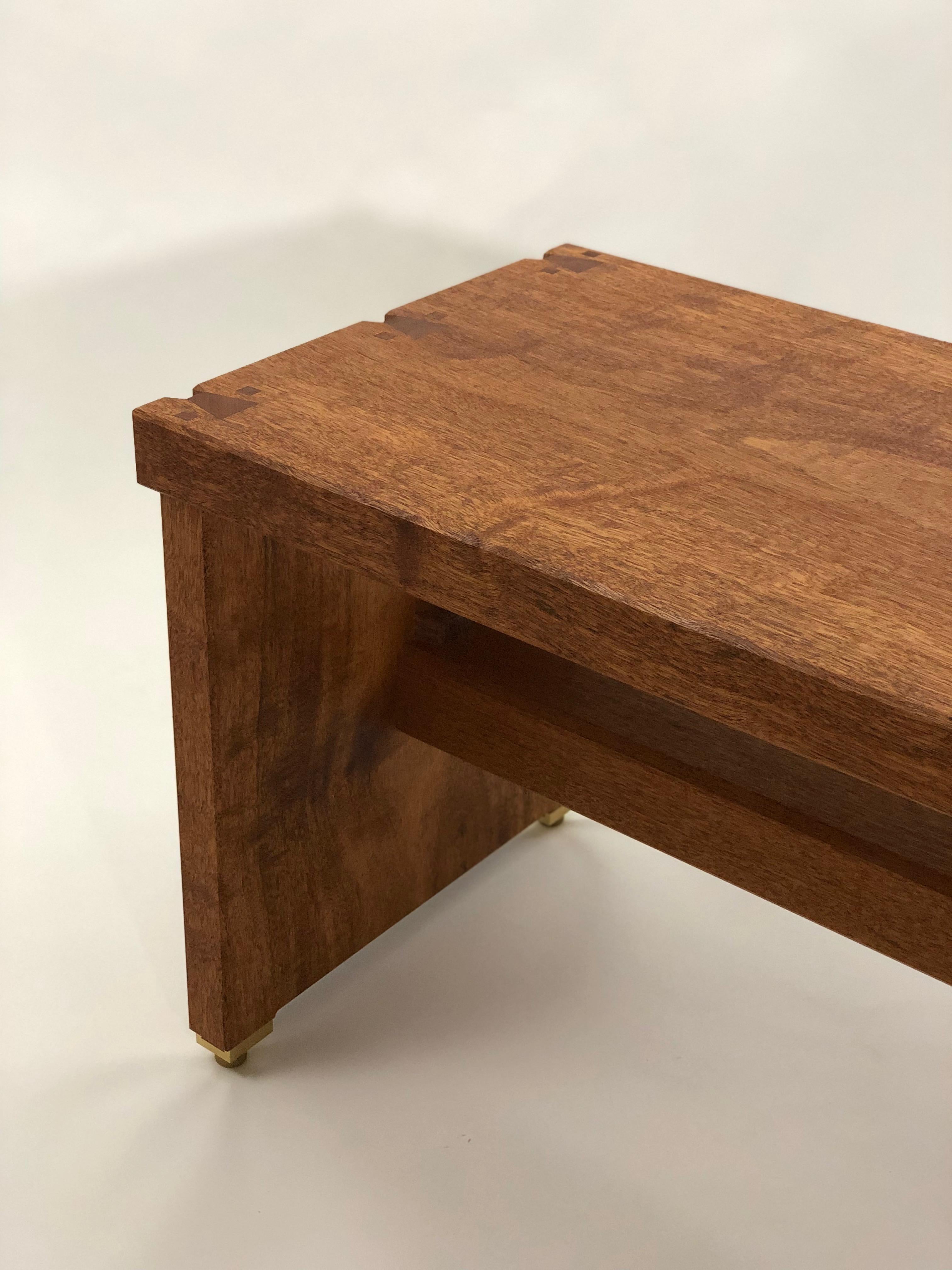In designing this bench I took cues from sashimono, seeking a outwardly simple aesthetic which gives way to more elaborate detail upon a closer look. In building this bench I utilized joinery unique to Japanese timber carpentry. 

