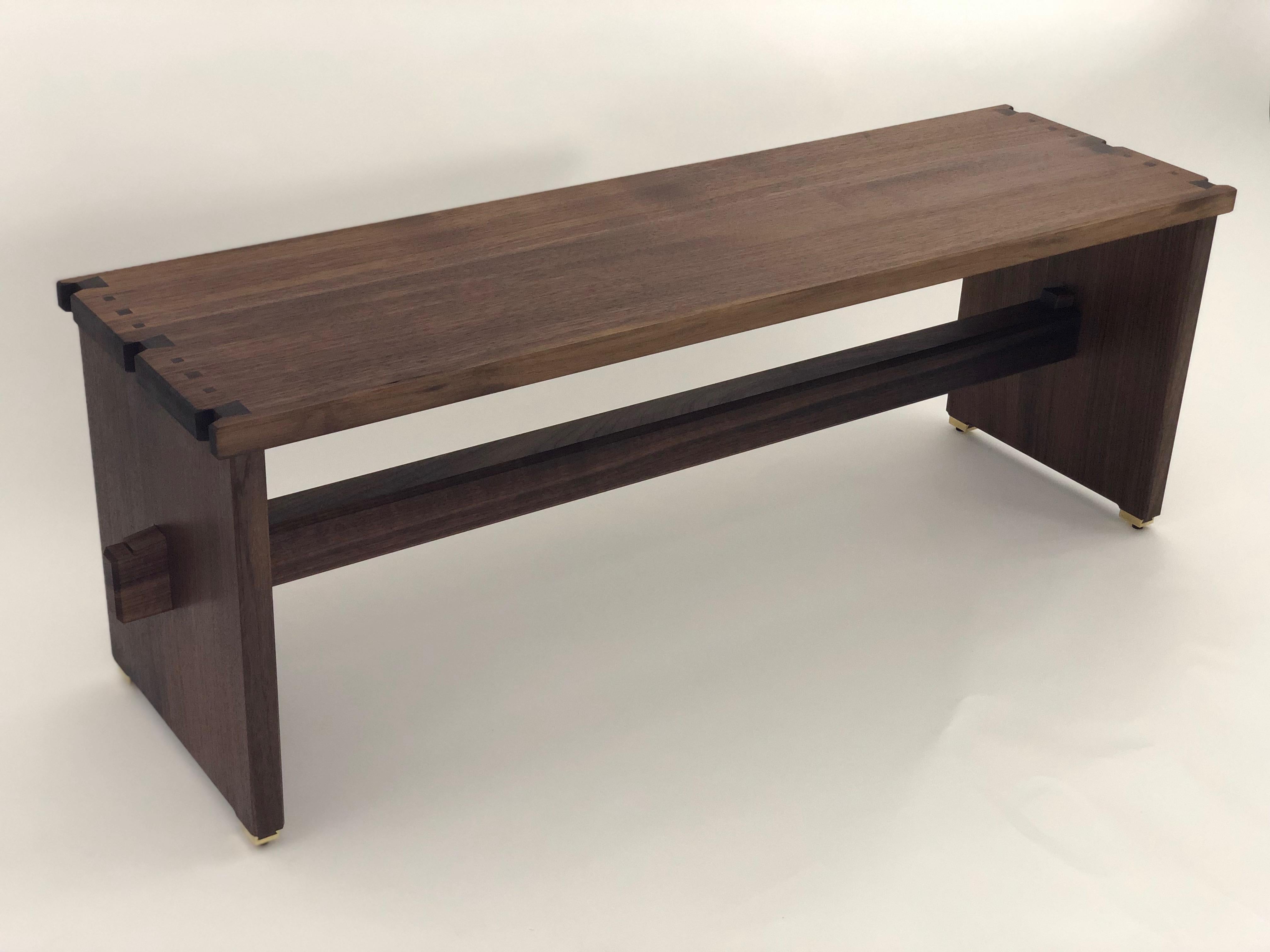 Dovetailed Bench in Walnut For Sale 5