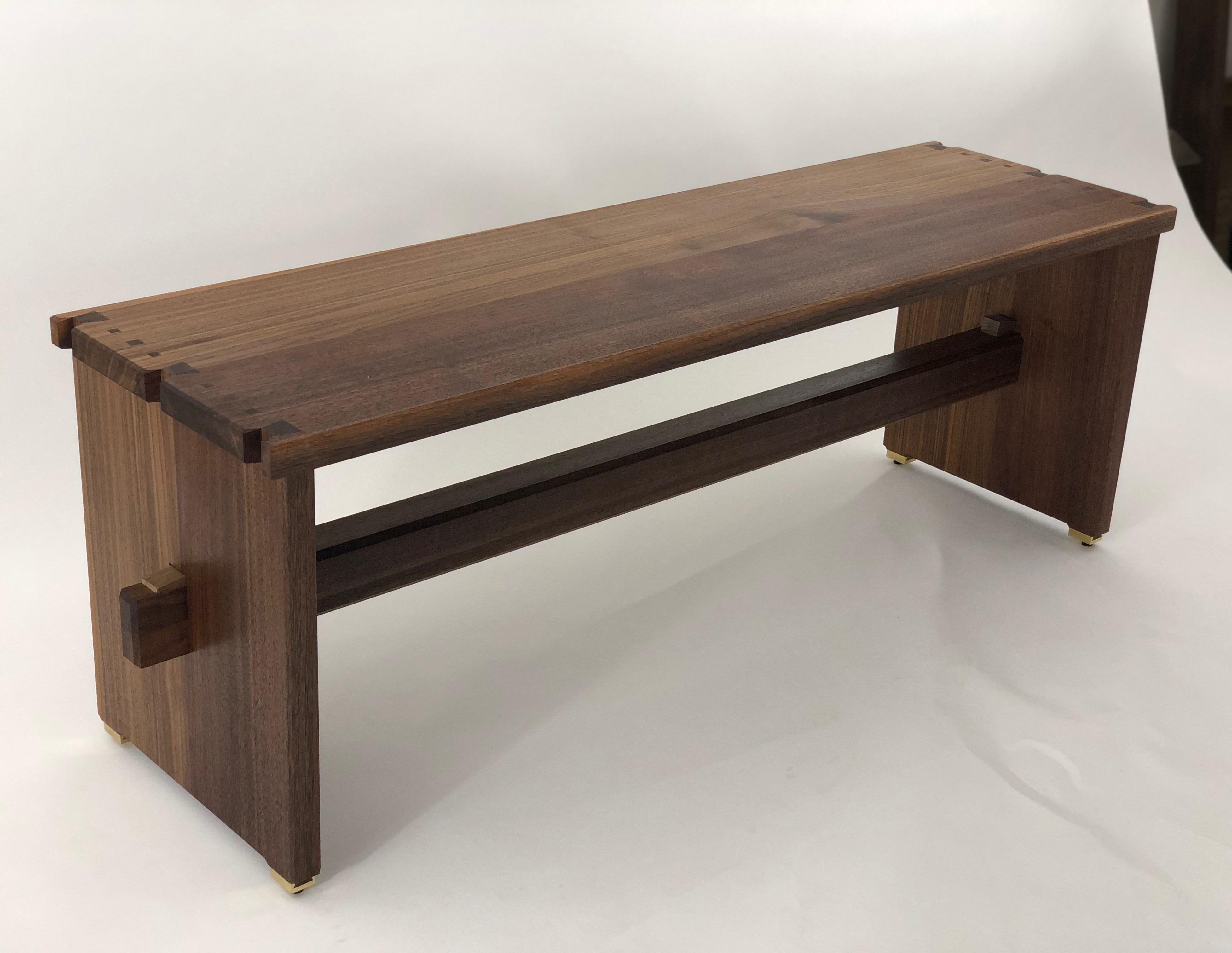 Oiled Dovetailed Bench in Walnut For Sale