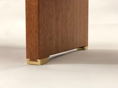 Panca lunga ad angolo a coda di rondine in mogano