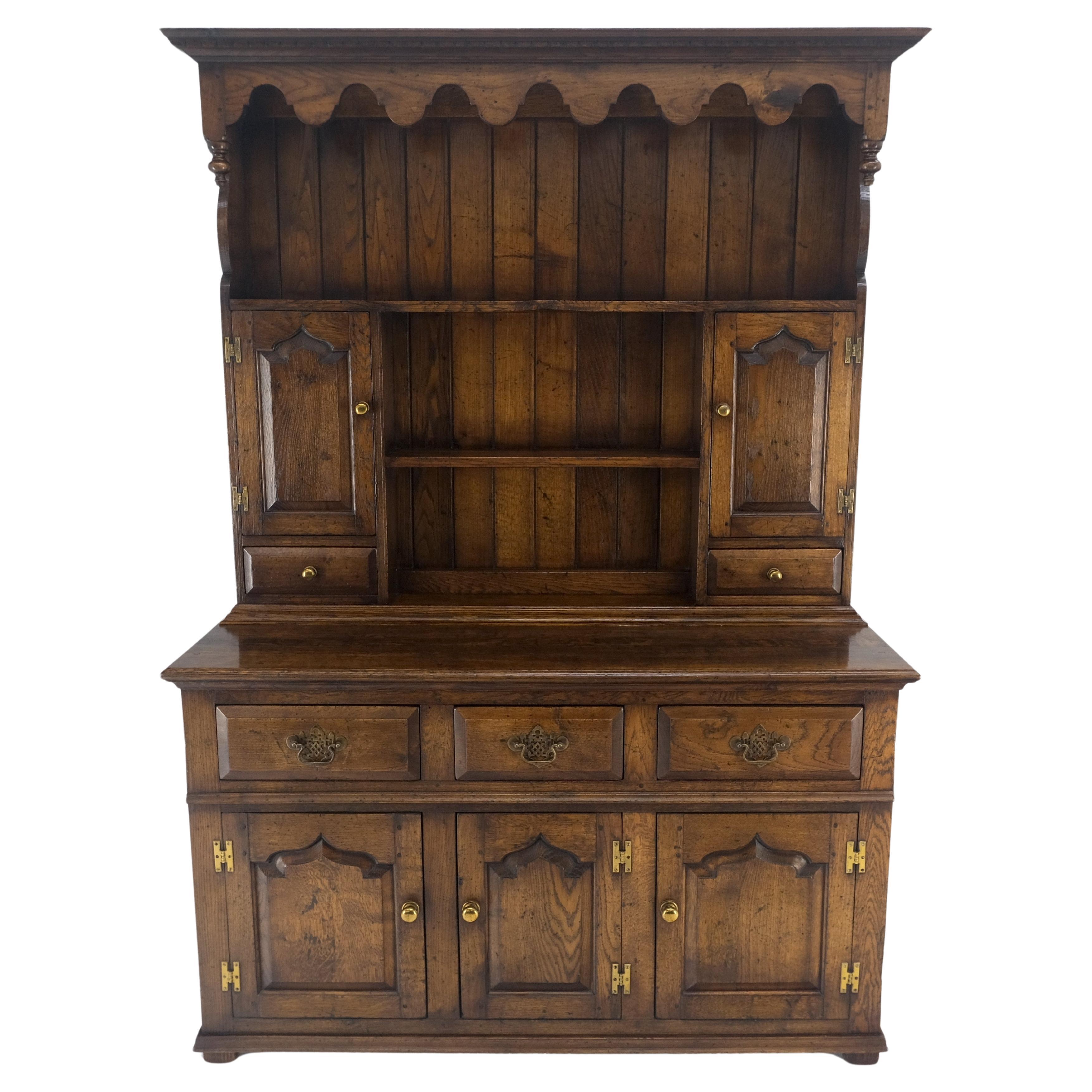 English Dovetailed Drawer Quality Farmhouse Welsh Oak Cupboard Breakfront Sideboard MINT For Sale