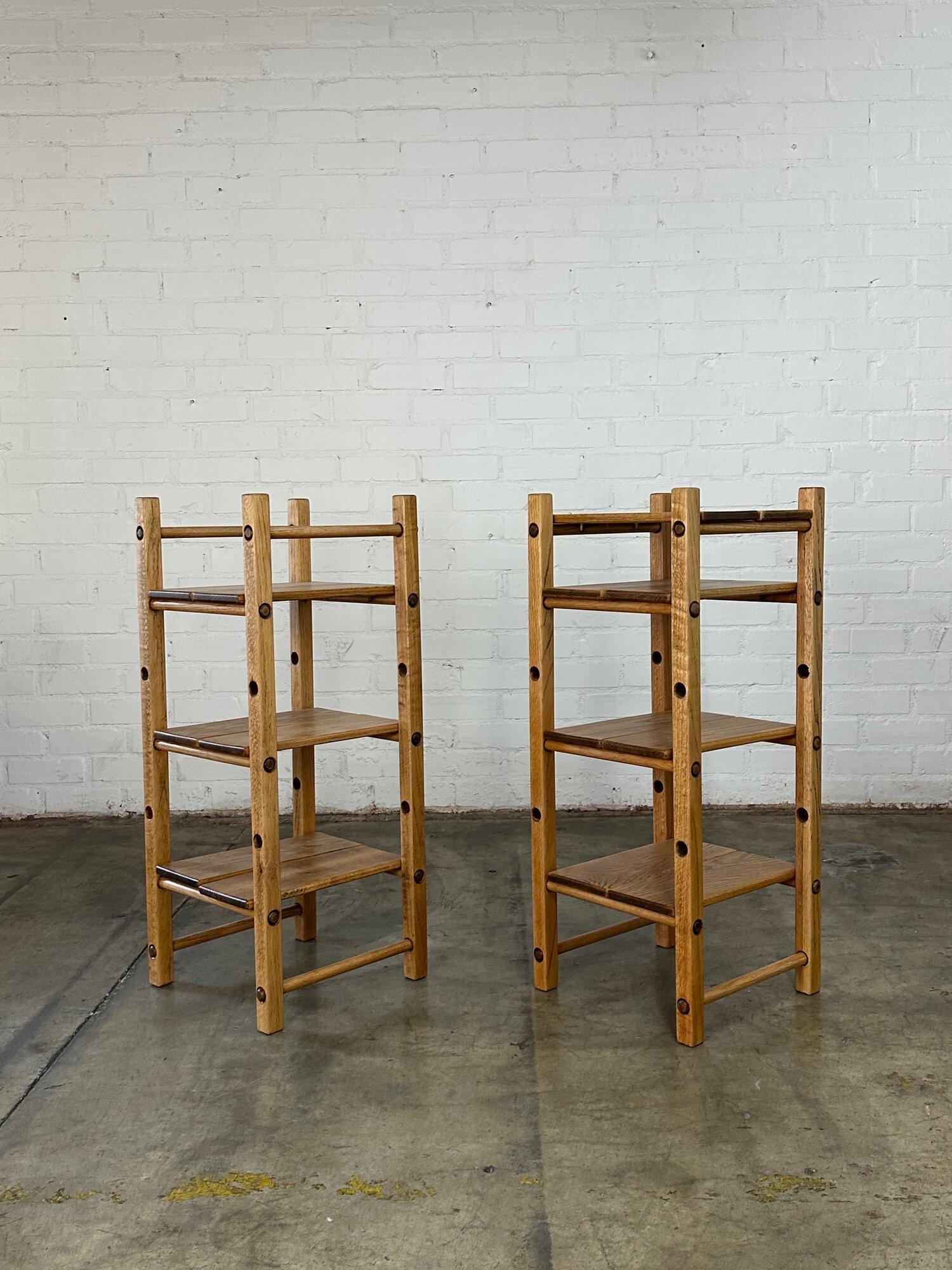 Dowel system tiered shelving unit In Good Condition For Sale In Los Angeles, CA