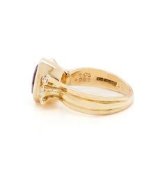 Anello Dower and Hall con tormalina rosa rotonda da 4,05 carati e diamanti in oro 18 ct.