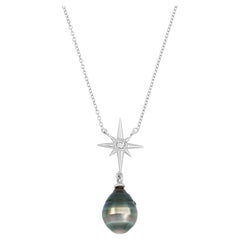 Dower & Hall 14k Gold North Star Pendant with Tahitian Pearl