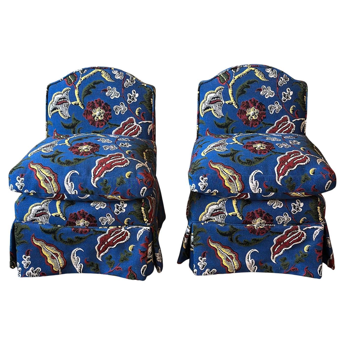 Sedie con imbottitura in piuma d'oca di Pierre Frey, una coppia in vendita