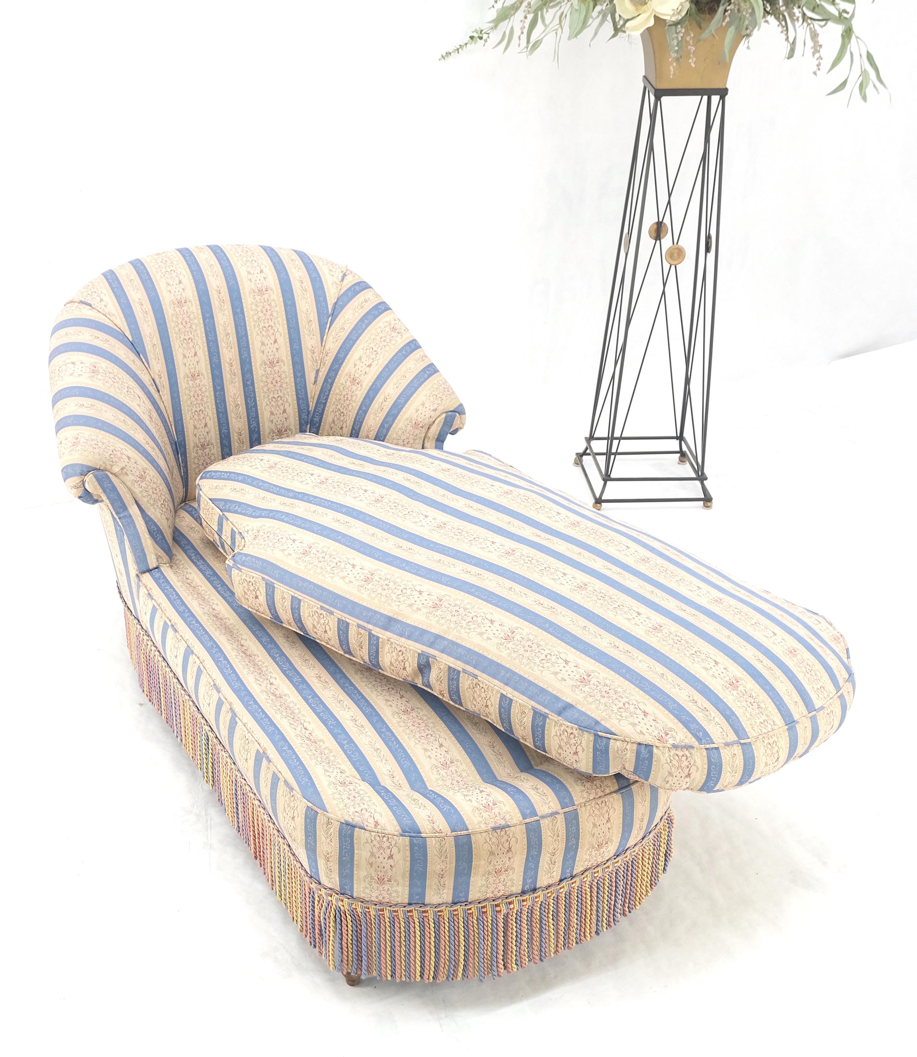 Downs gefüllte Quasten Blau & Gold Polsterung gedrehte Beine Chaise Lounge MINT! im Angebot 5