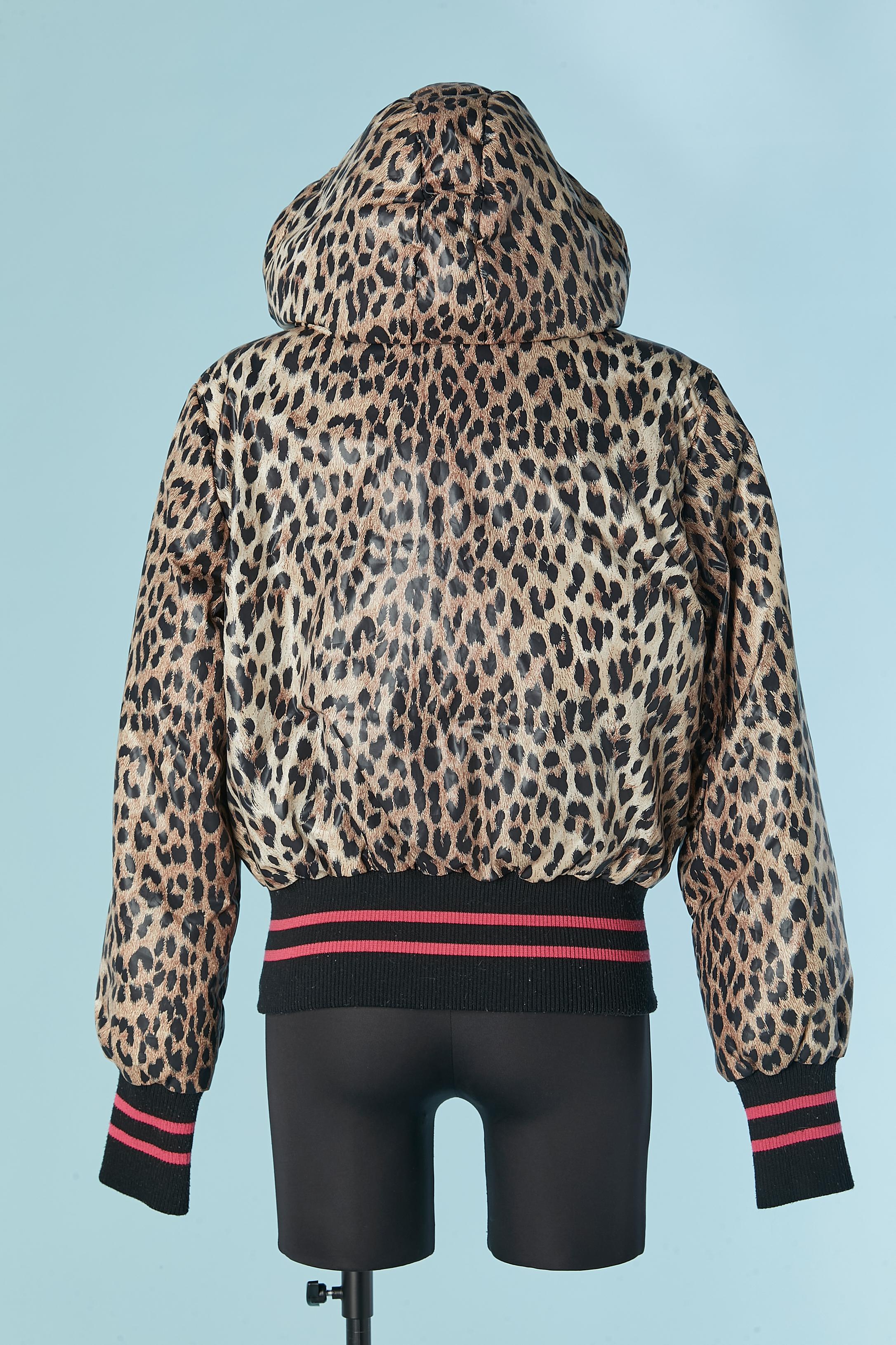 Piumino con cappuccio e leopardo  stampa GALLIANO in vendita 1