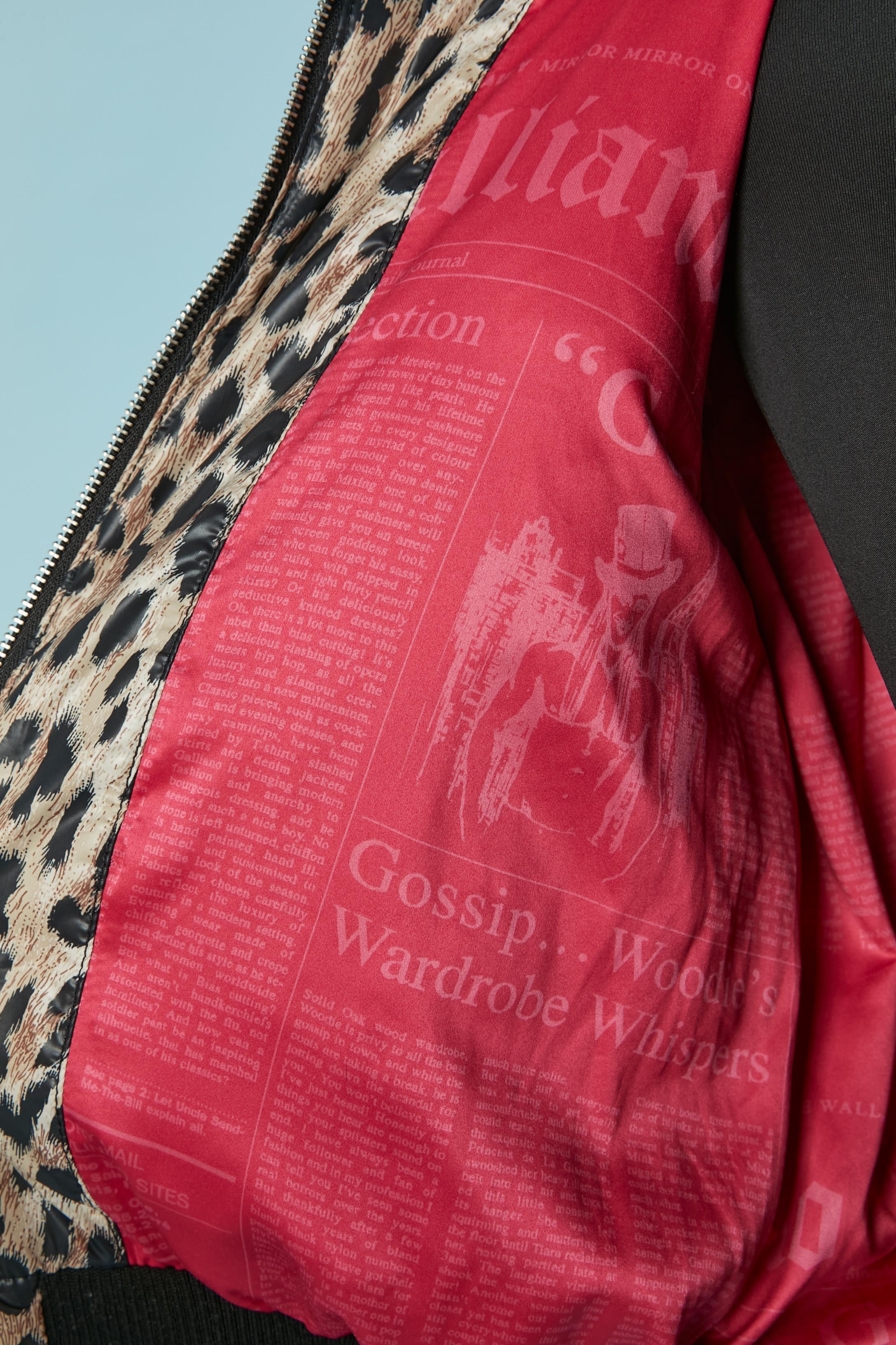 Piumino con cappuccio e leopardo  stampa GALLIANO in vendita 2
