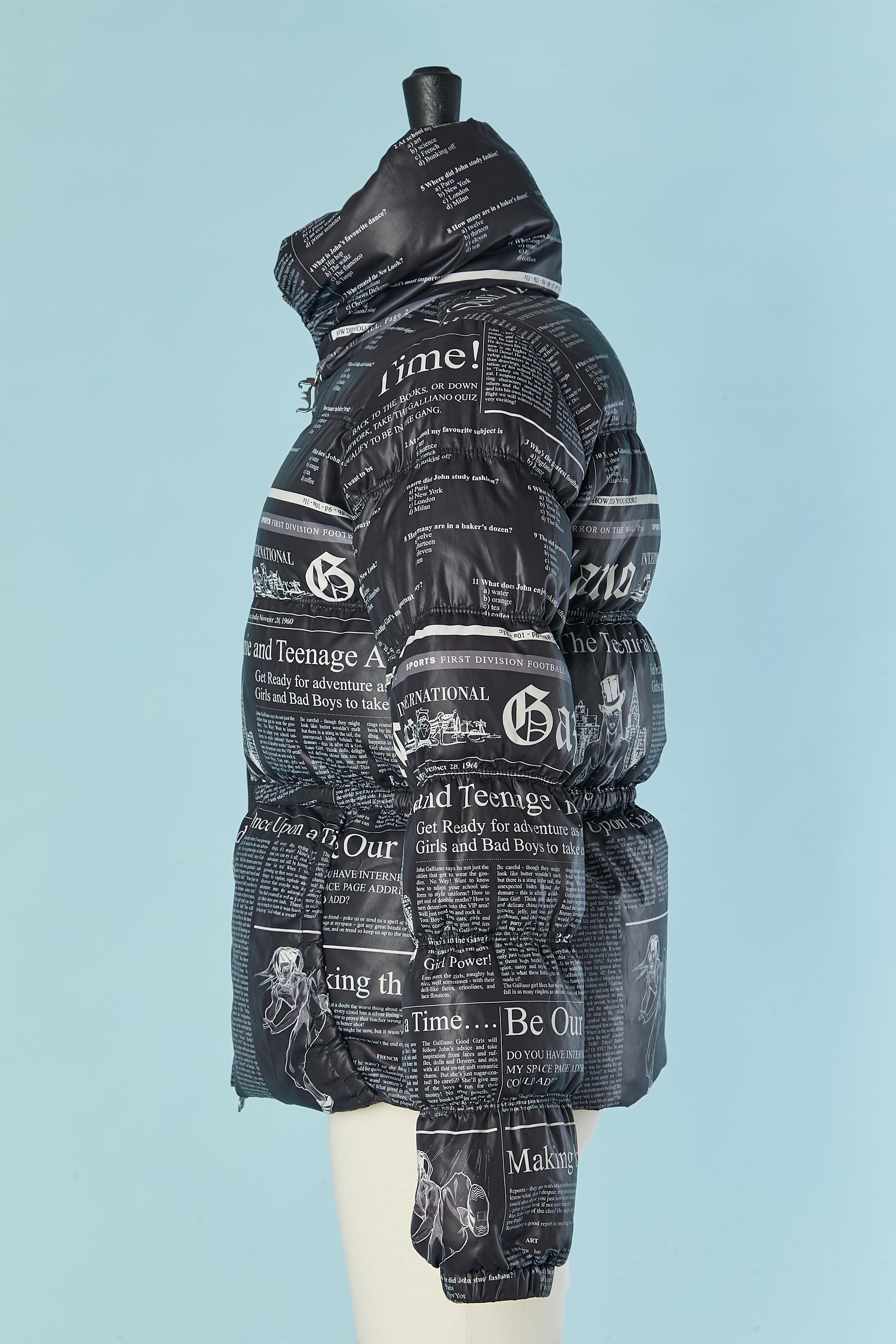 Women's Down jacket with News paper print on John Galliano For Sale