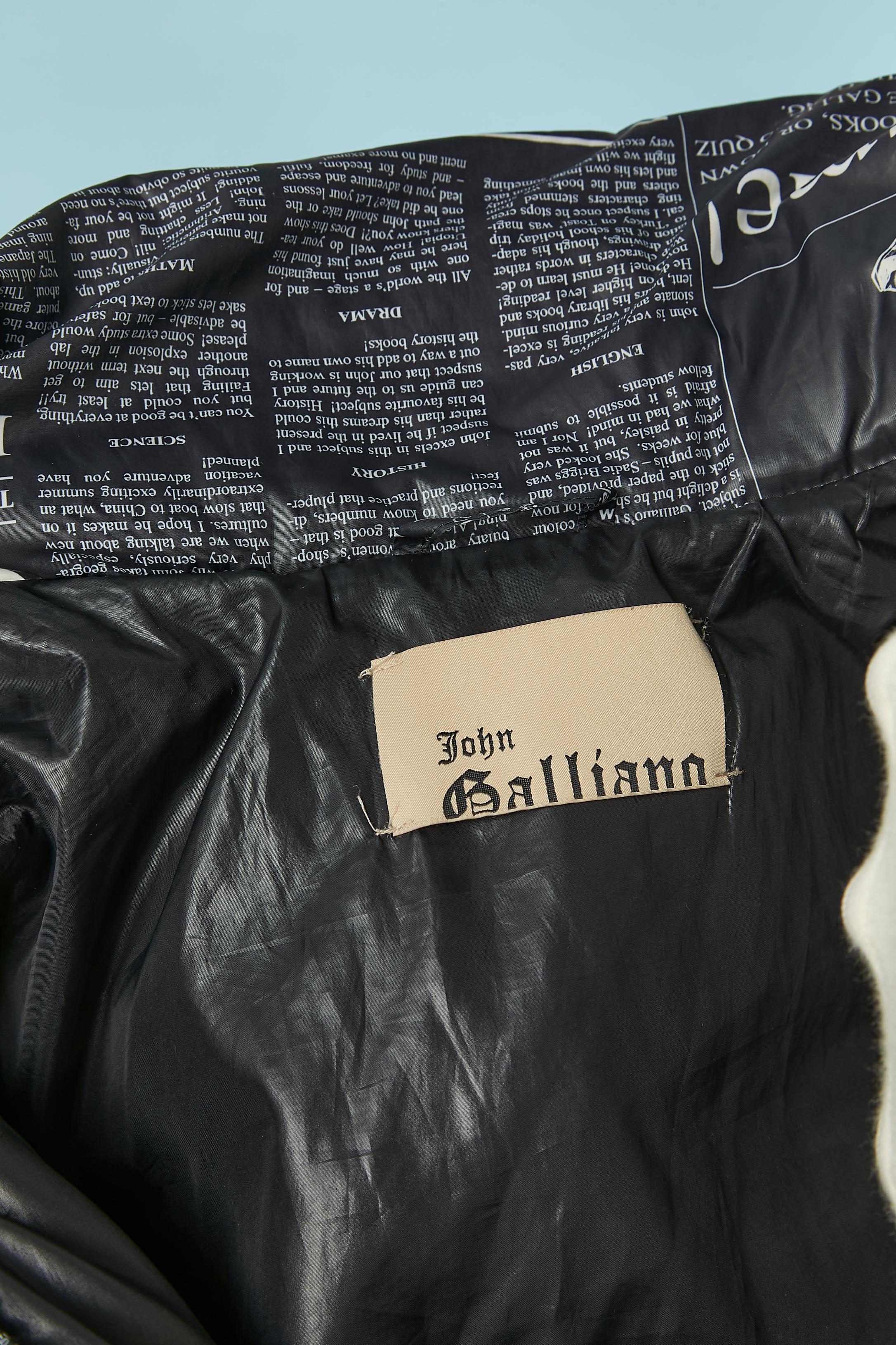 Down jacket with News paper print on John Galliano For Sale 2