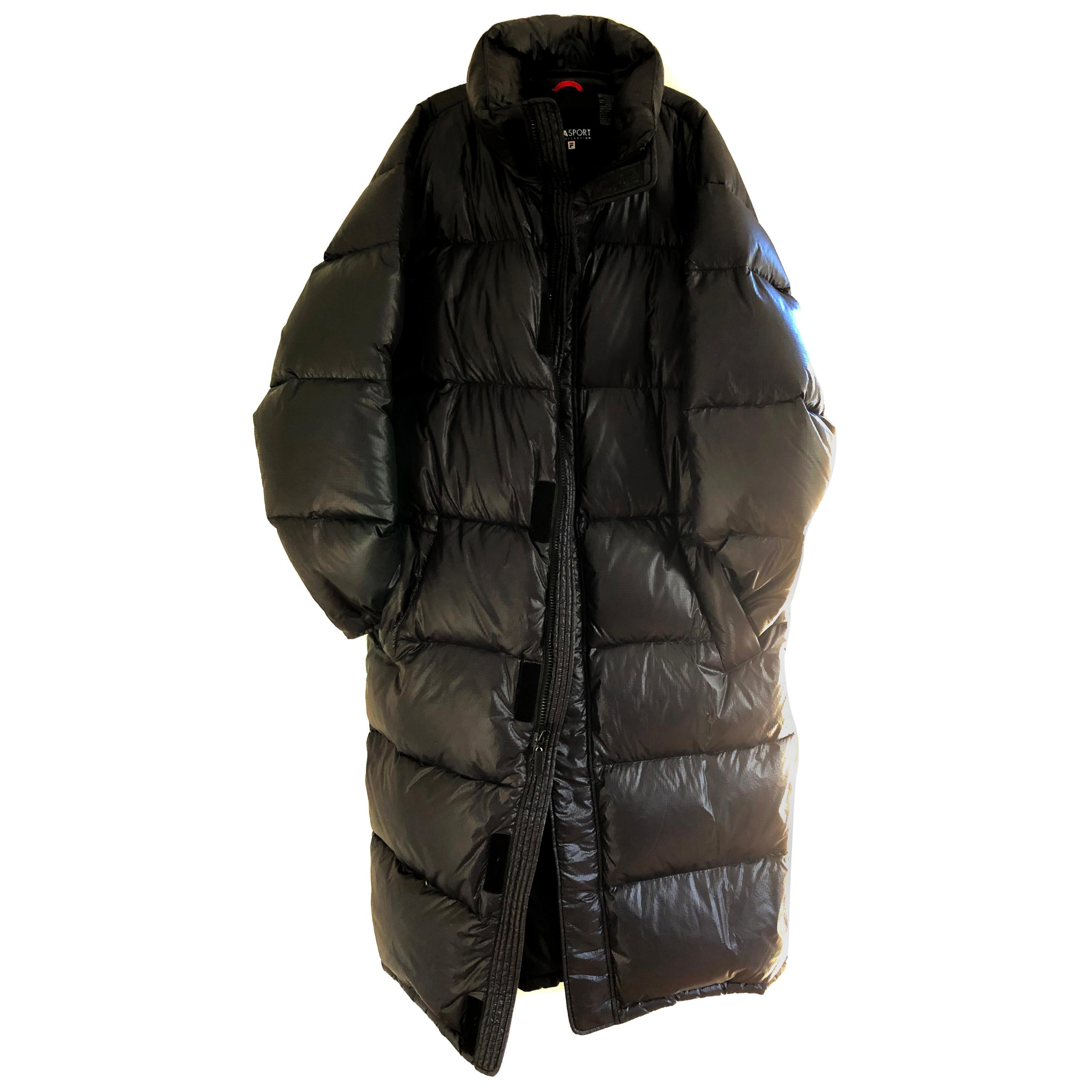Down Overstuffed Puffer Duvet Blanket Long Coat Men's L Italian Filasport For Sale