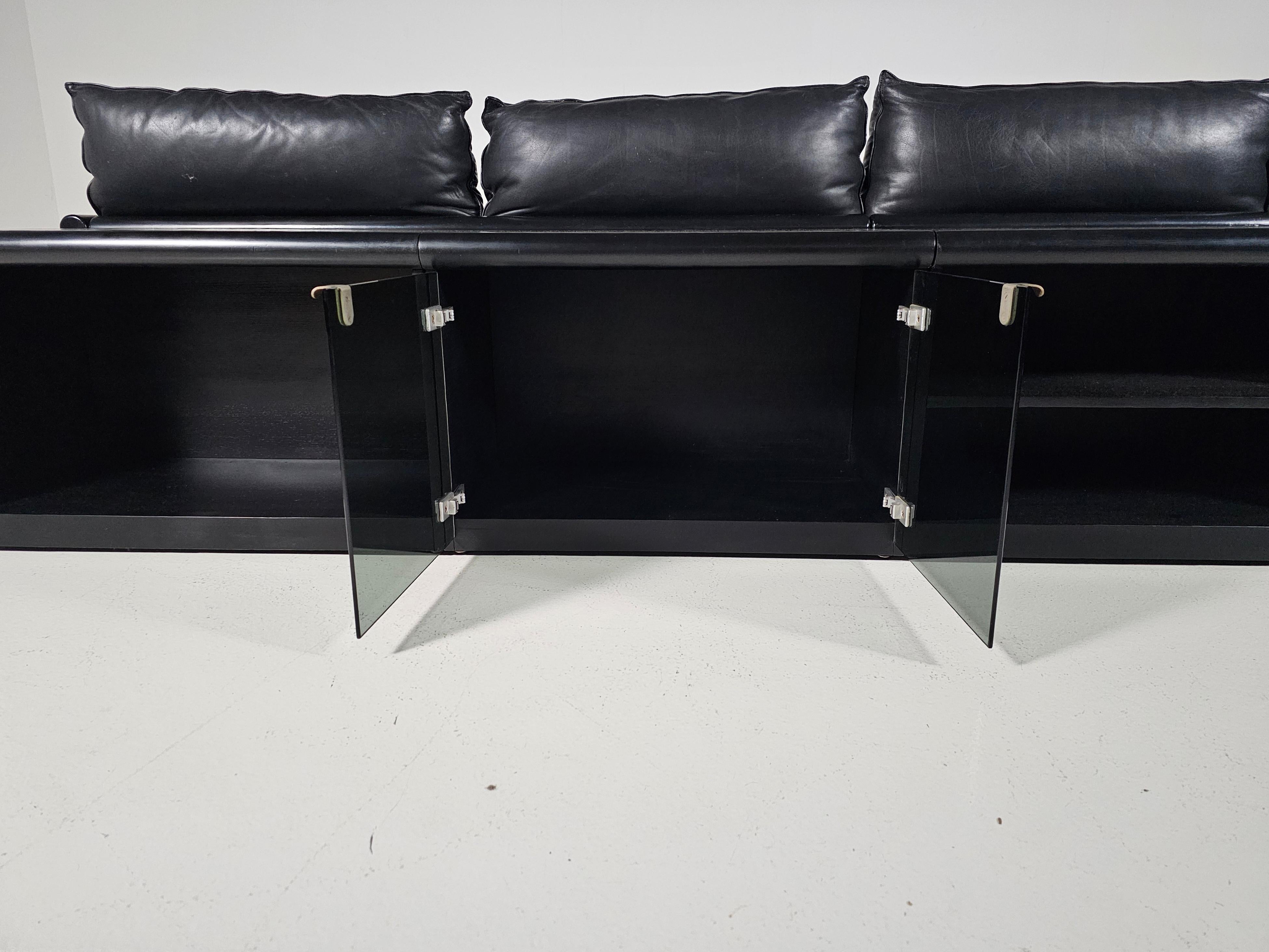 Canapé 'Downs' en cuir noir  par Carlo Bartoli pour Rossi di Albizzate, 1970 en vente 12