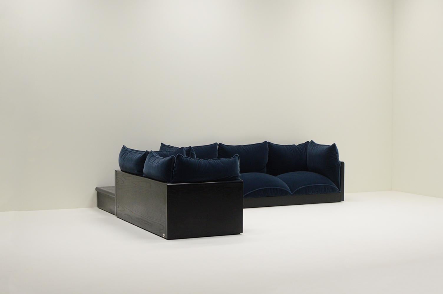 Mid-Century Modern “Down” sofa set by Carlo Bartoli for Rossi di Albizzate, 1970s Italy. For Sale