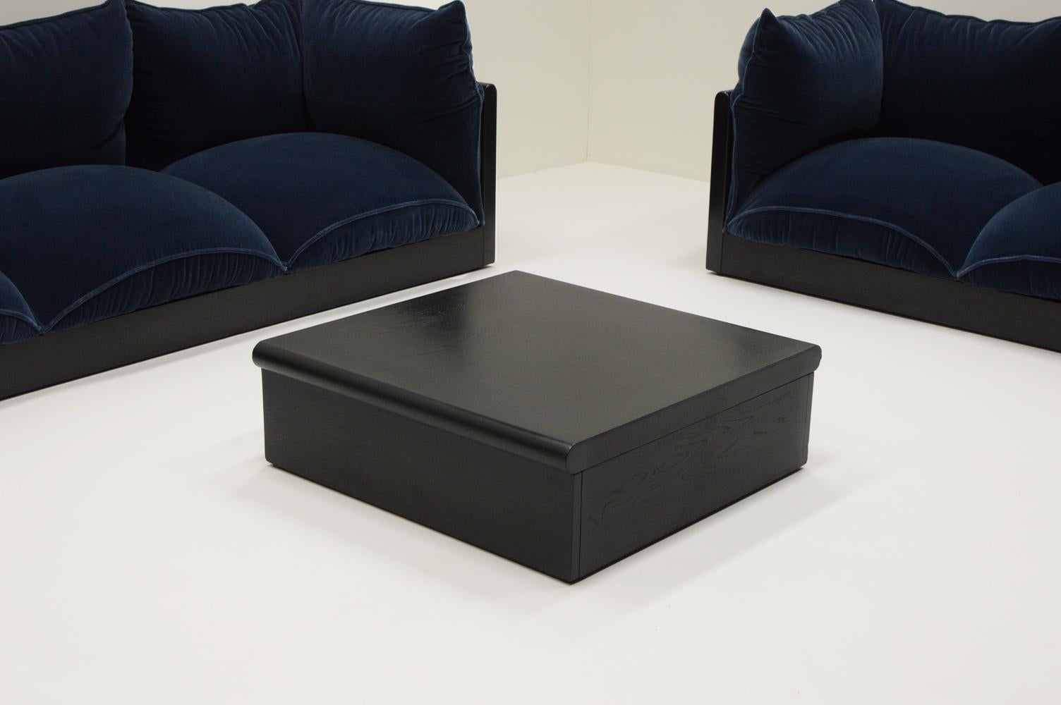 Mohair “Down” sofa set by Carlo Bartoli for Rossi di Albizzate, 1970s Italy. For Sale