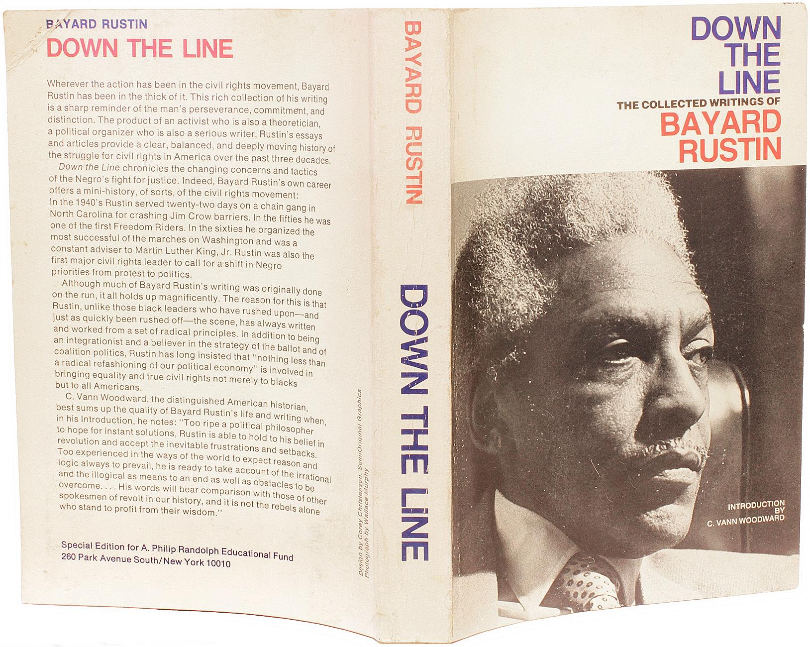 American Down The Line. Collected Writings Of Bayard Rustin. SIGNED 1ST PAPERBACK EDITION For Sale