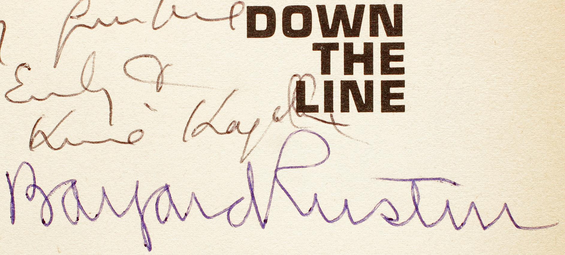 Late 20th Century Down The Line. Collected Writings Of Bayard Rustin. SIGNED 1ST PAPERBACK EDITION For Sale