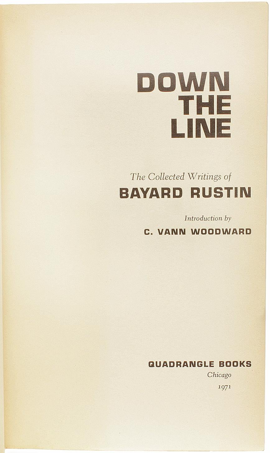 Paper Down The Line. Collected Writings Of Bayard Rustin. SIGNED 1ST PAPERBACK EDITION For Sale