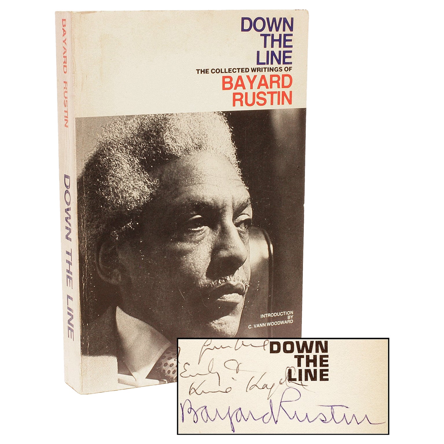 Down The Line. Collected Writings Of Bayard Rustin. SIGNED 1ST PAPERBACK EDITION For Sale